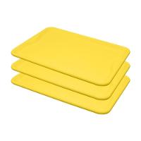 Conjunto 3 Bandejas Plásticas Self-service Refeição 48 X 32,5 X 2 Br-100 Amarela - Della Plast - 1