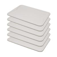 Conjunto 6 Bandejas Plásticas Self-service Refeição 48 X 32,5 X 2 Br-100 Branca - Della Plast - 1