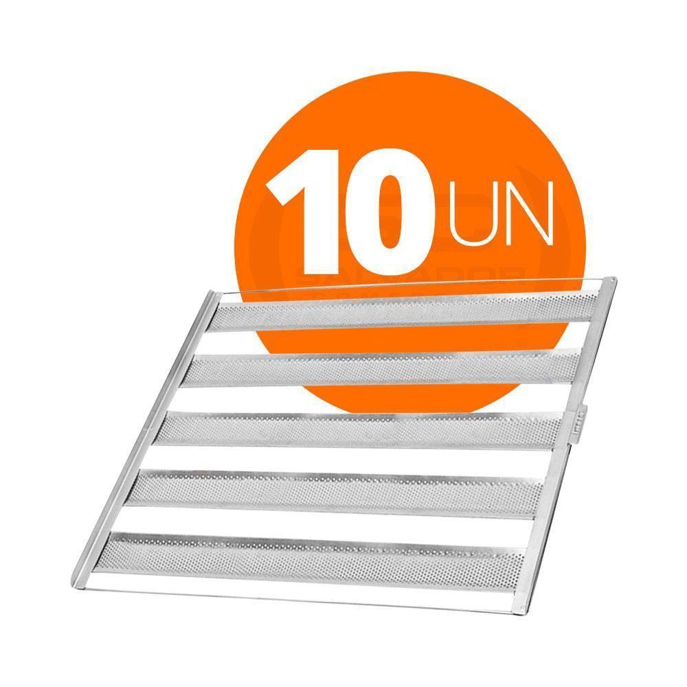 Kit - 10 Esteiras Pão Francês 5 Talas Tiras Alumínio 7cm 50g 58x70 - Imeca - 1