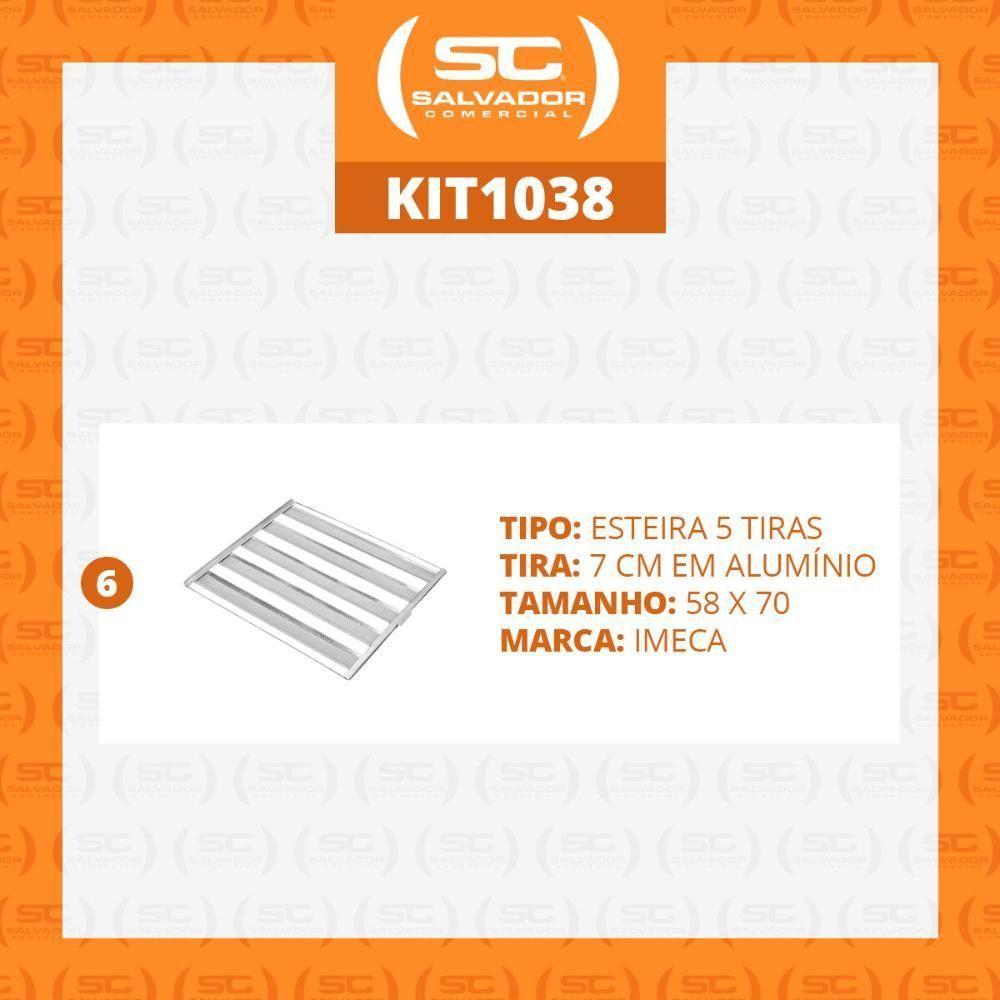Kit - 10 Esteiras Pão Francês 5 Talas Tiras Alumínio 7cm 50g 58x70 - Imeca - 4