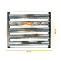 Kit - 10 Esteiras Pão Francês 5 Talas Tiras Alumínio 7cm 50g 58x70 - Imeca - 3