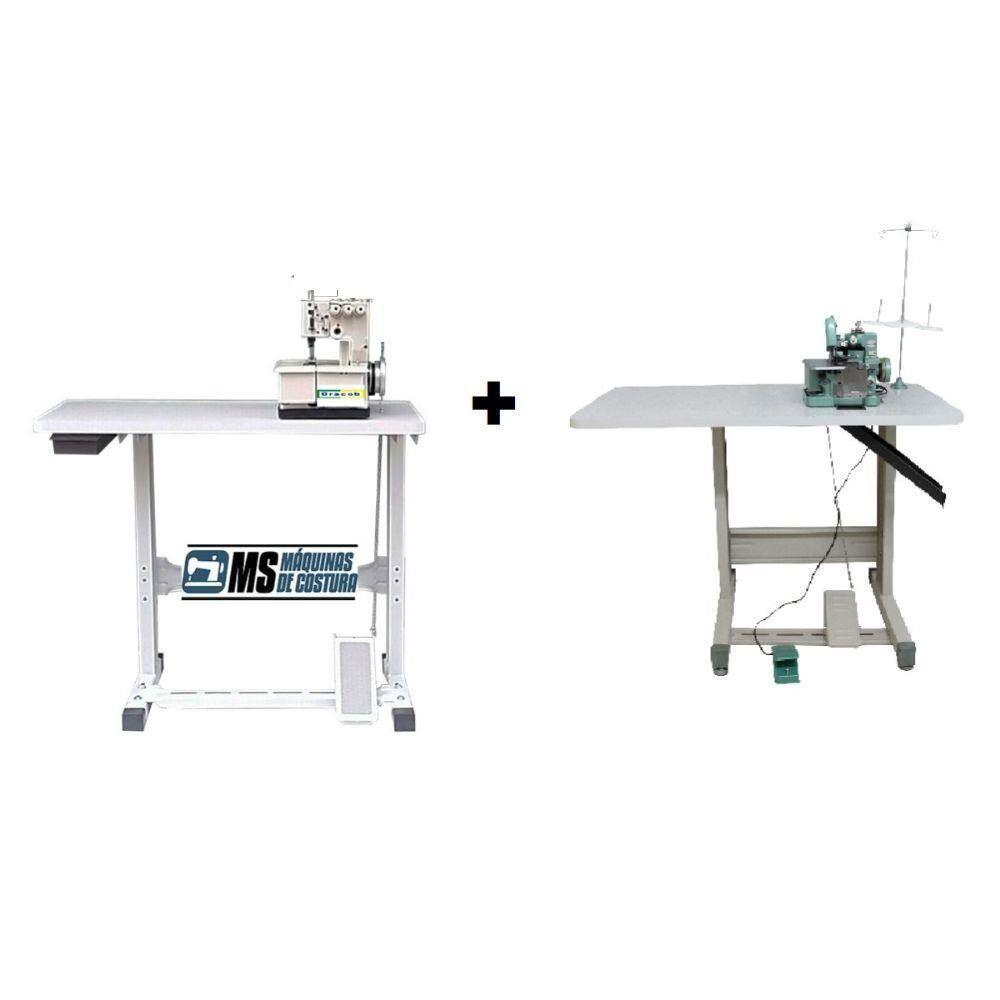 Galoneira 3 Agulha + Overlock Semi Industriais + Bancadas - 1