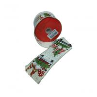 Fita Decorativa Bege Com Estampa De Papai Noel Gnomo - 1