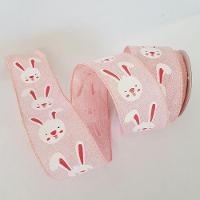 Fita Aramada Rosa Com Coelhinho Branco Comp 9.14m - 3