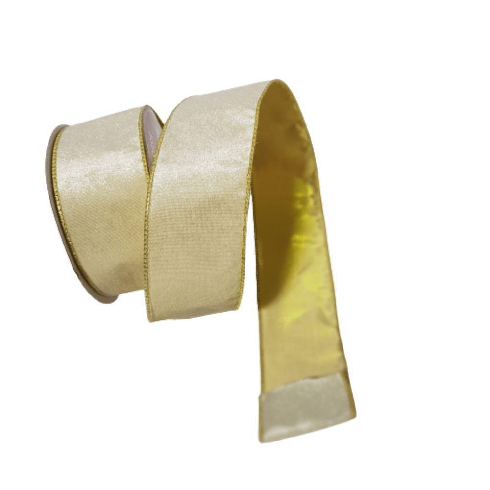 Fita Natal Aramada Veludo Champanhe Comp 9.14m - 1