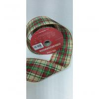 Fita Decorativa Xadrez Verde E Vermelho Com Dourado - 2