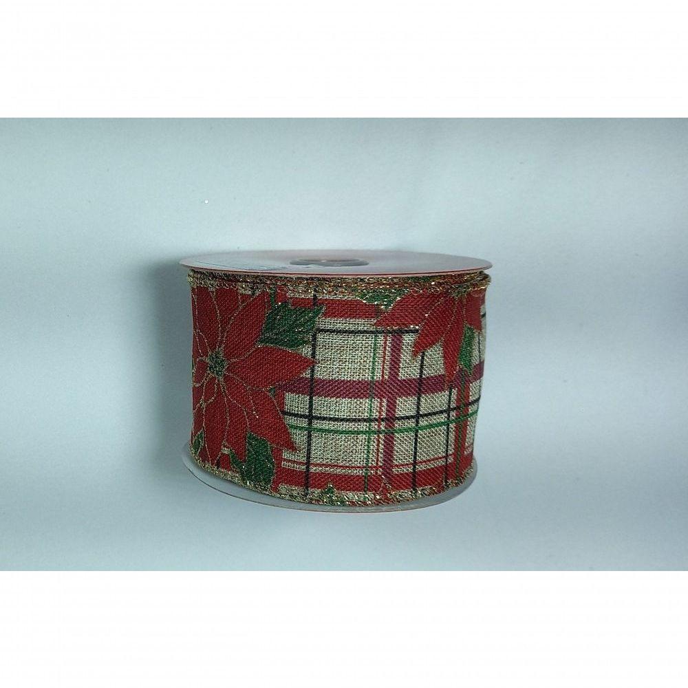 Fita Decorativa Xadrez Com Espirito Santo Vermelho -Cf544 - 2