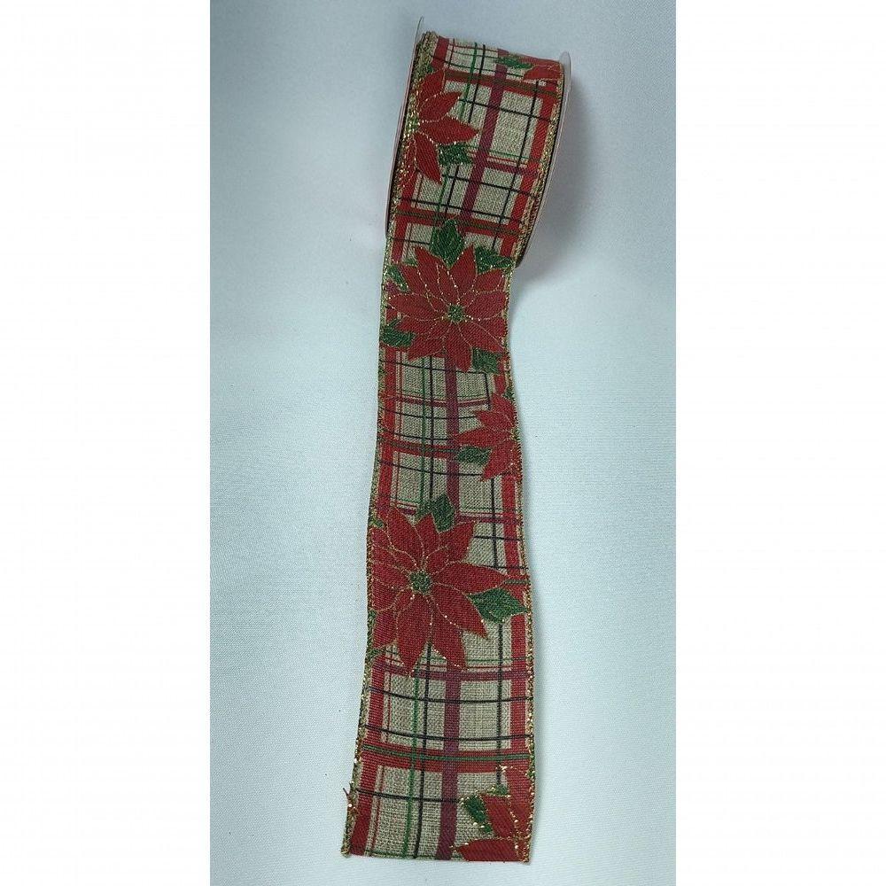 Fita Decorativa Xadrez Com Espirito Santo Vermelho -Cf544 - 3