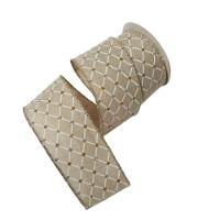 Fita Natal Aramada Bege/branco Com Strass 9,14m - 1