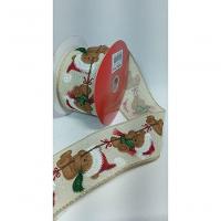 Fita Decorativa Bege Com Estampa De Urso