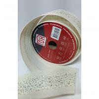 Fita Decorativa Bege Com Faixa Branca De Detalhes Dourado Ft1136 - 3