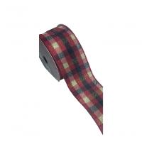 Fita Decorativa Xadrez Vermelho Com Dourado Ft953 - 1