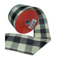 Fita Decorativa Xadrez Bege Com Preto - 1