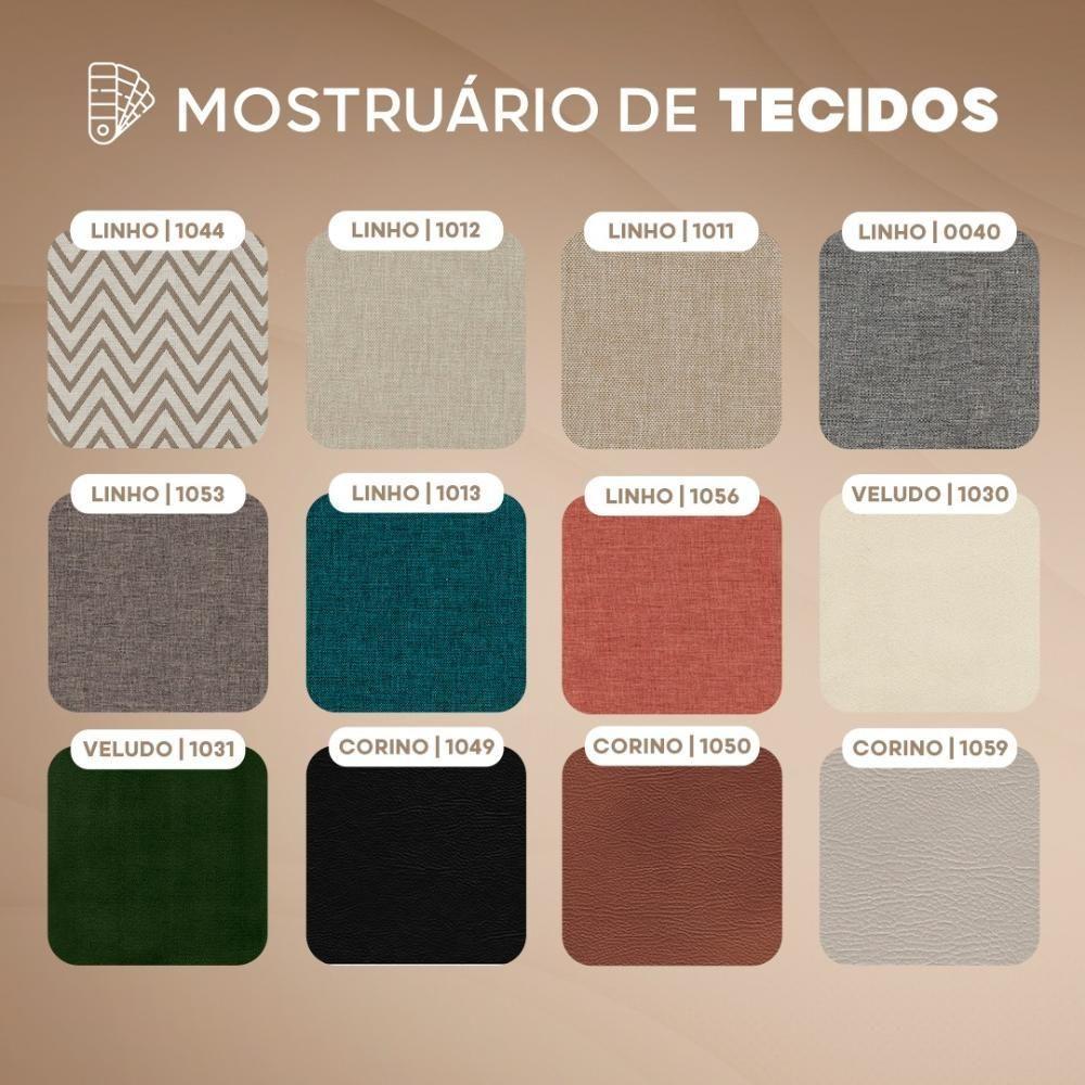 Tecido Para Tapeçaria No Metro 1,0m X 1,42m Castellar Móbile Linho Azul - 3