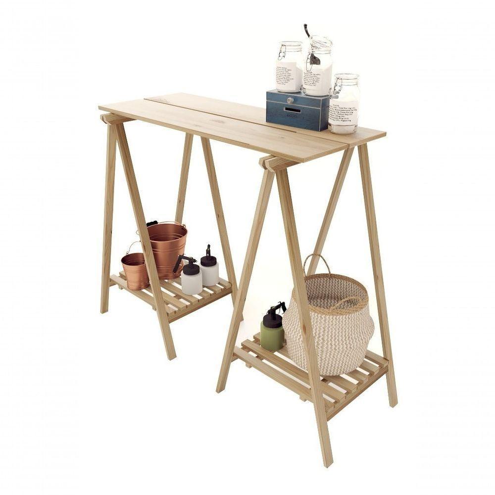Cavalete Para Apoio Mesa Bancada C/tábua Pinus 100cm - 1