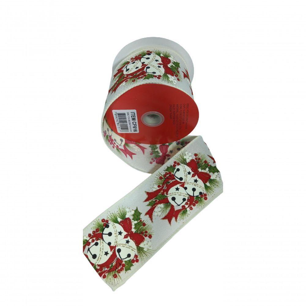 Fita Decorativa Bege Com Estampa De Bolas - 1