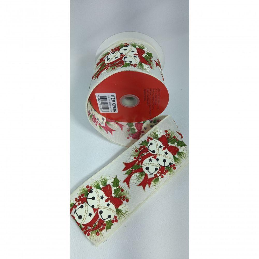 Fita Decorativa Bege Com Estampa De Bolas - 2