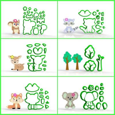 Cortador Kit Animais Do Bosque Encantado Cute Floresta Mod 4 Tamanho 6 Cm