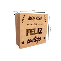 Caixas Personalizadas 100% Mdf Cru (17x17x07) Meu Riso é Tão Feliz Contigo - 4