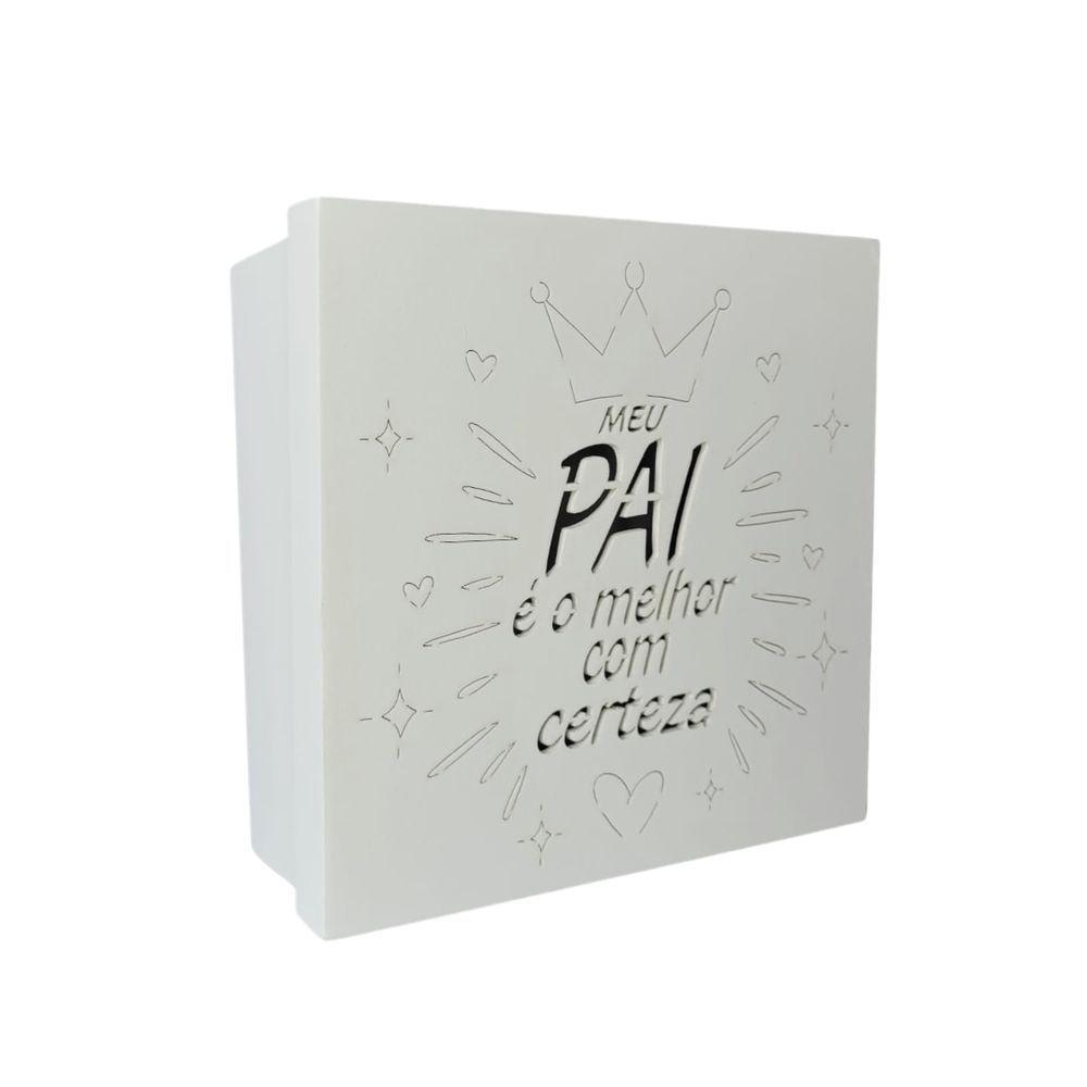 Caixas Personalizadas Brancas 100% Mdf (17x17x07) Meu Pai é O Melhor - 1