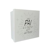 Caixas Personalizadas Brancas 100% Mdf (17x17x07) Meu Pai é O Melhor - 1