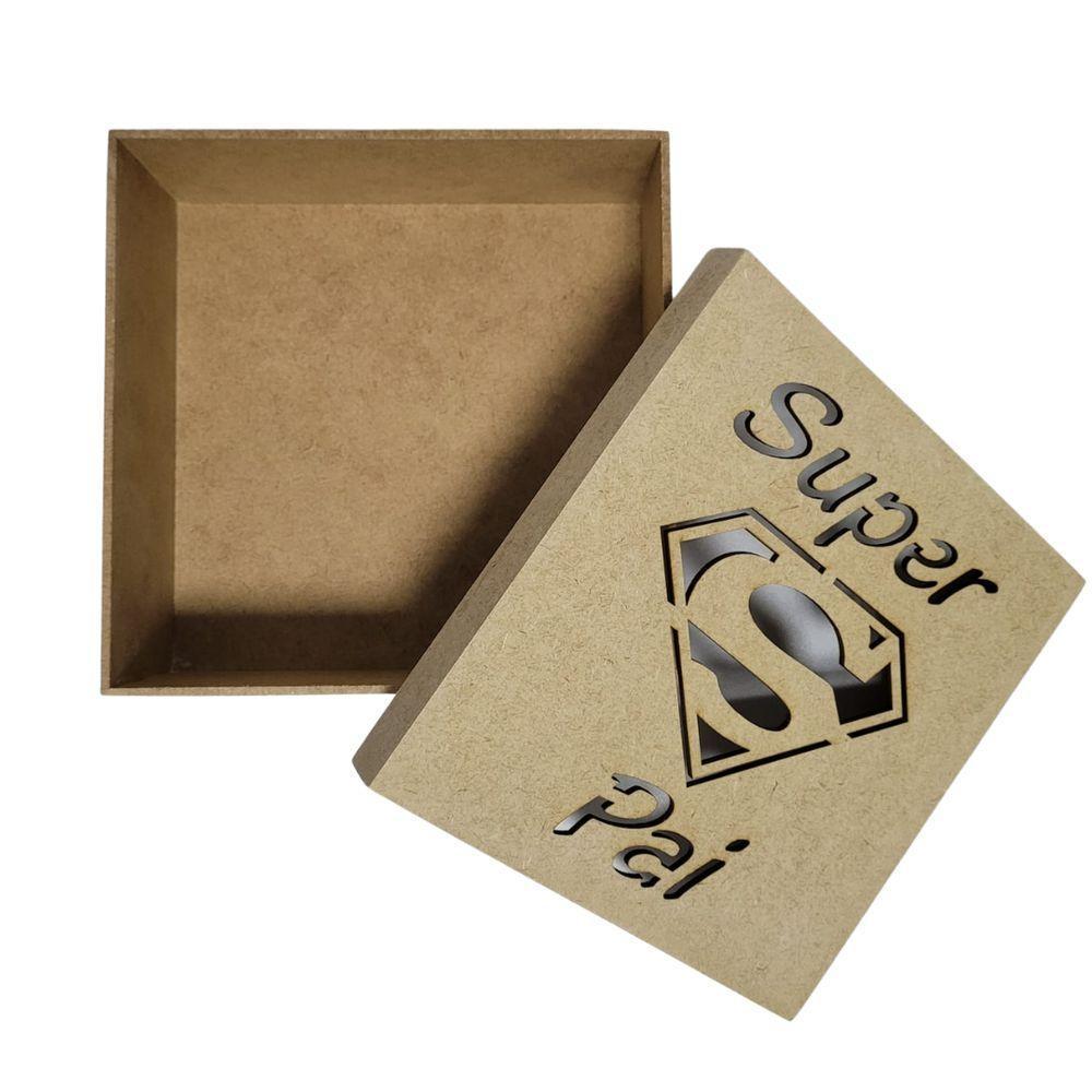 Caixas Personalizadas 100% Mdf Cru (17x17x07) Super Pai - 2