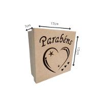 Caixas Personalizadas 100% Mdf Cru (17x17x07) Parabéns 2 - 4