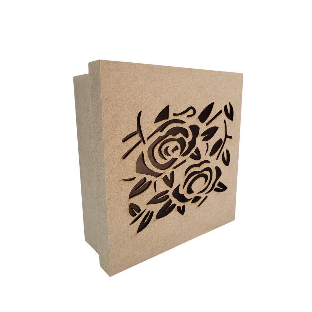 Caixas Personalizadas 100% Mdf Cru (17x17x07) Rosas - 1