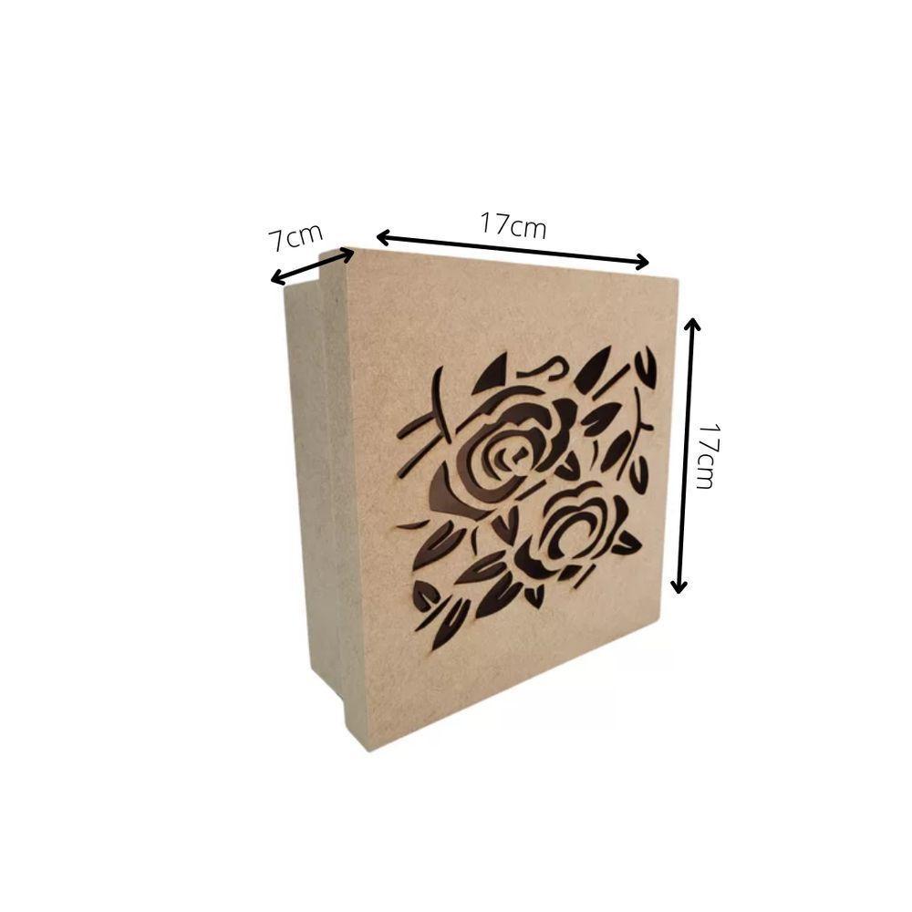 Caixas Personalizadas 100% Mdf Cru (17x17x07) Rosas - 3