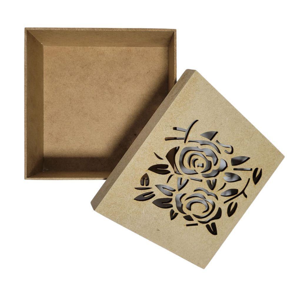 Caixas Personalizadas 100% Mdf Cru (17x17x07) Rosas - 4