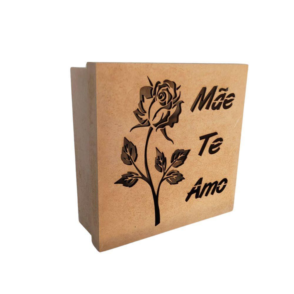 Caixas Personalizadas 100% Mdf Cru (17x17x07) Mãe Te Amo - 1