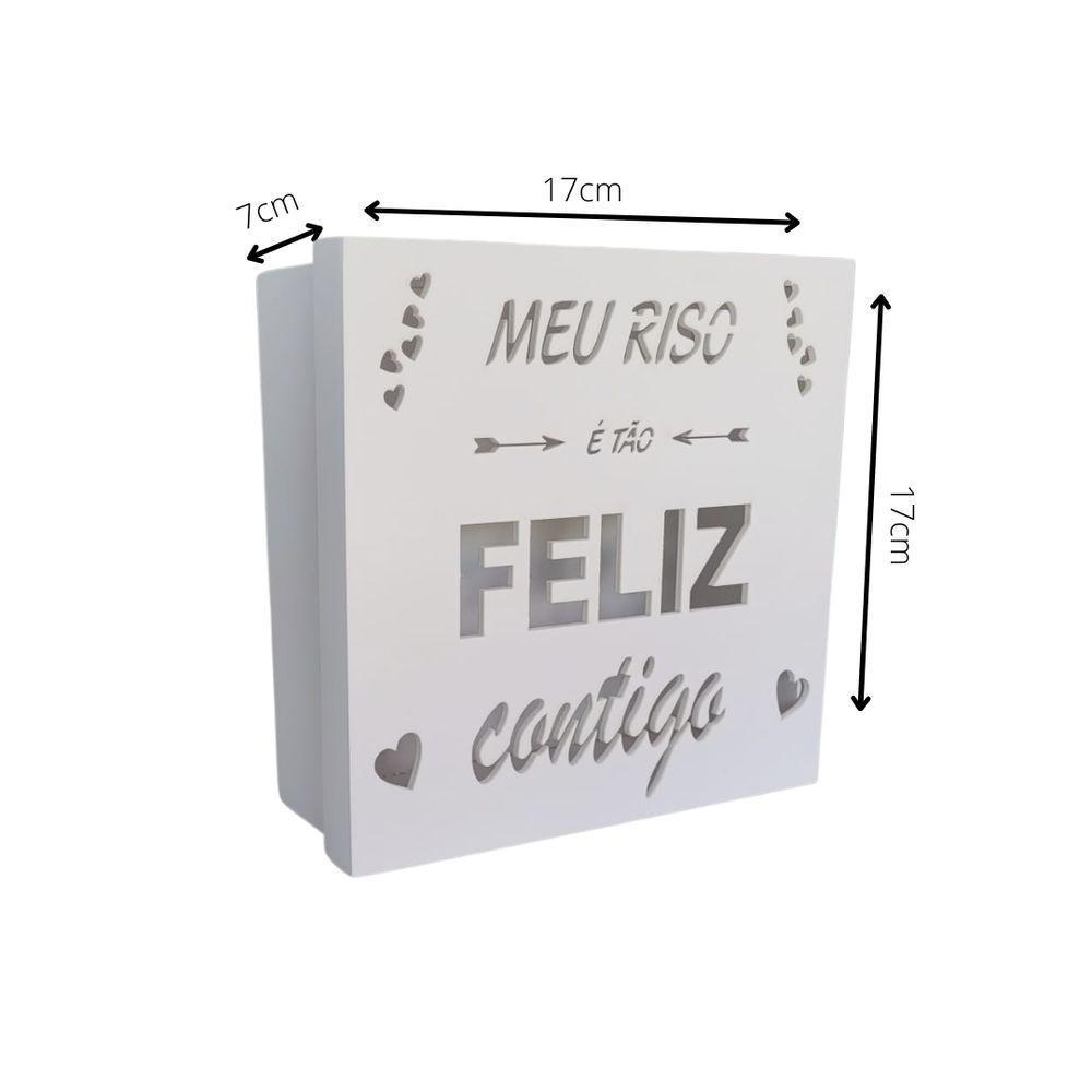 Caixas Personalizadas Brancas 100% Mdf (17x17x07) Meu Riso é Tão Feliz Contigo - 4