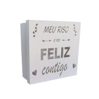 Caixas Personalizadas Brancas 100% Mdf (17x17x07) Meu Riso é Tão Feliz Contigo - 1
