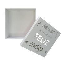Caixas Personalizadas Brancas 100% Mdf (17x17x07) Meu Riso é Tão Feliz Contigo - 2