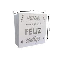 Caixas Personalizadas Brancas 100% Mdf (17x17x07) Meu Riso é Tão Feliz Contigo - 4