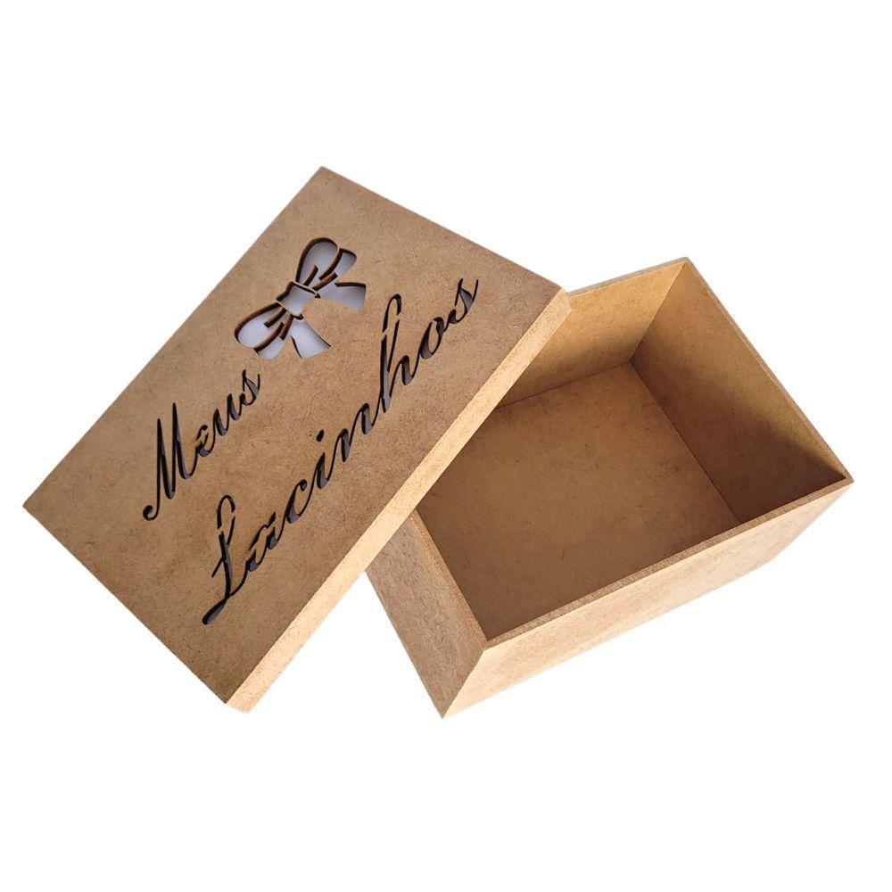 Caixa Personalizada Meus Lacinhos 100% Mdf (17x12x08) Mdf Cru - 2