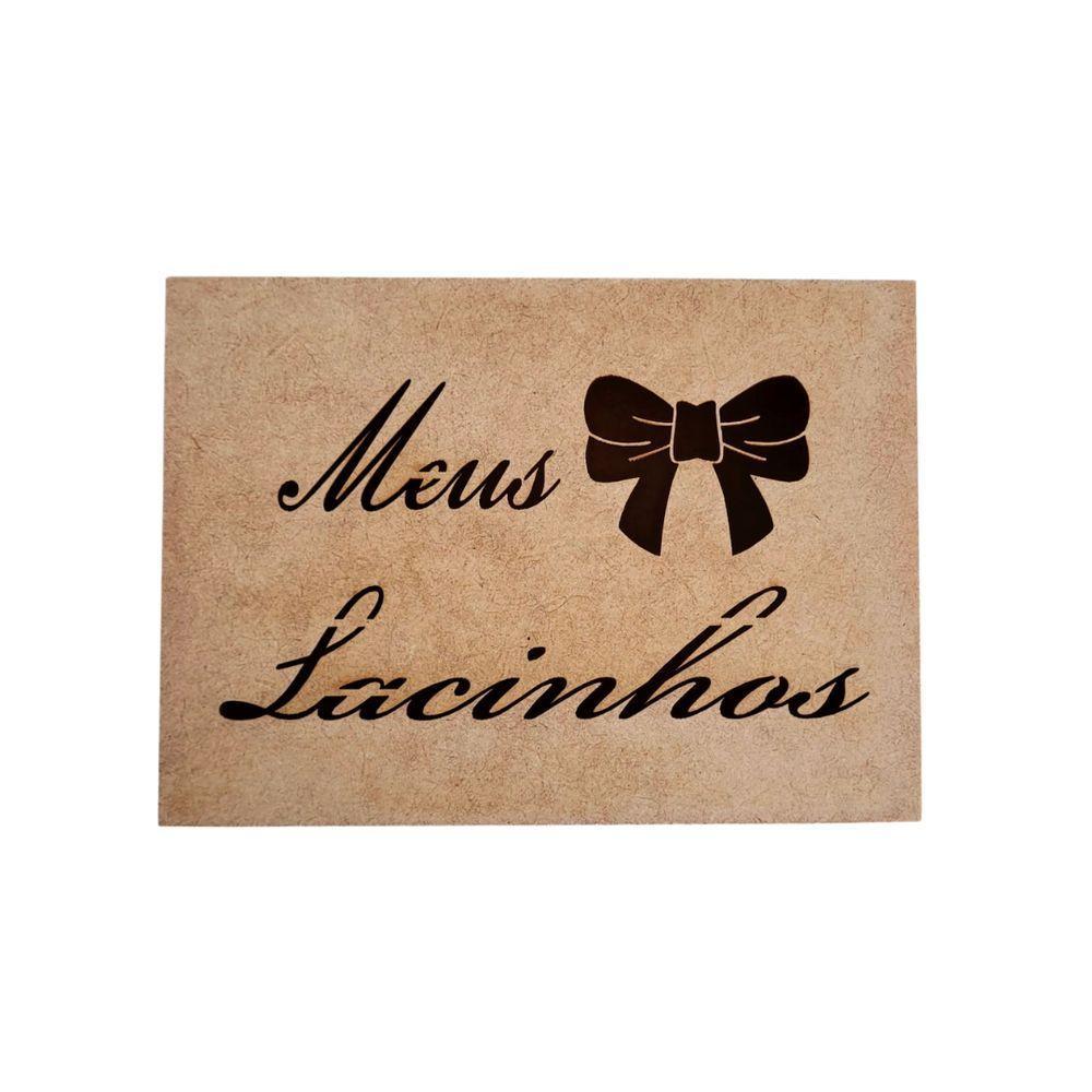 Caixa Personalizada Meus Lacinhos 100% Mdf (17x12x08) Mdf Cru - 3