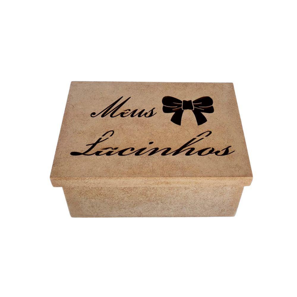 Caixa Personalizada Meus Lacinhos 100% Mdf (17x12x08) Mdf Cru - 4