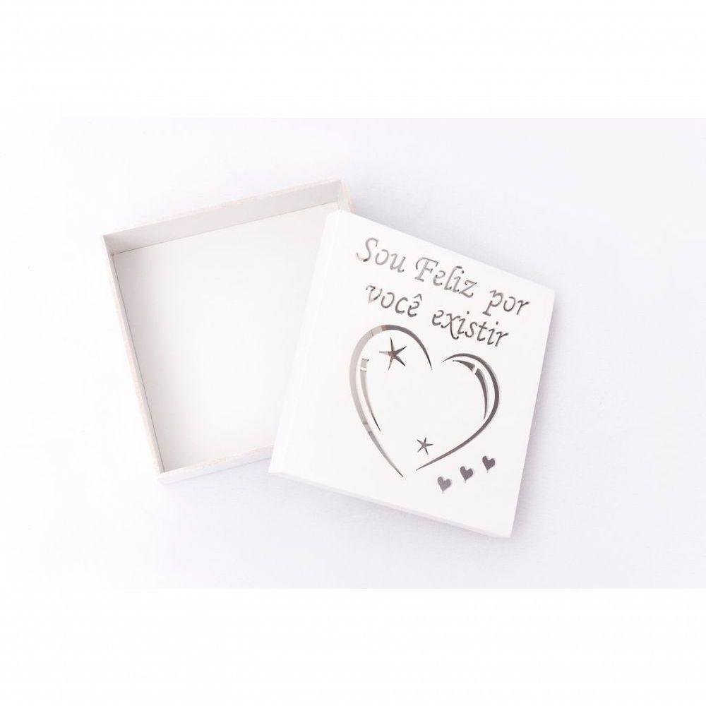 Caixas Personalizadas Brancas 100% Mdf (17x17x07) Sou Feliz Por Você Existir - 2