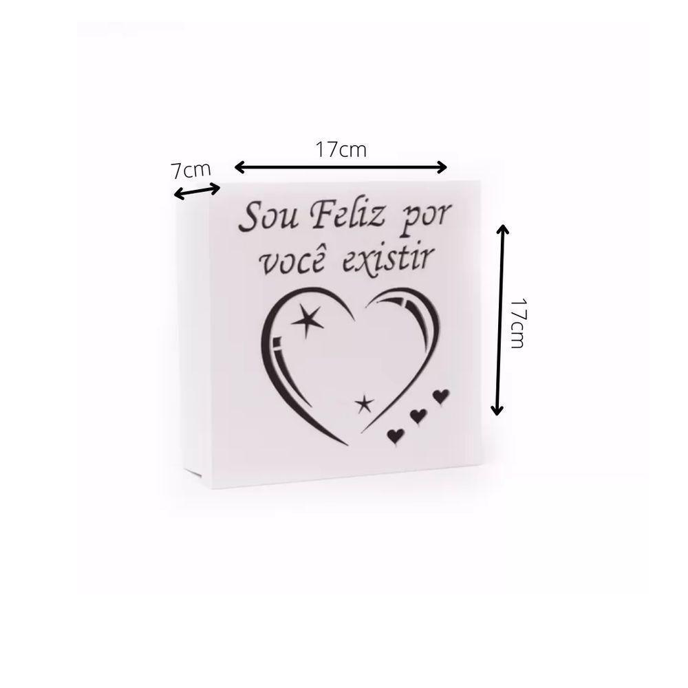 Caixas Personalizadas Brancas 100% Mdf (17x17x07) Sou Feliz Por Você Existir - 4