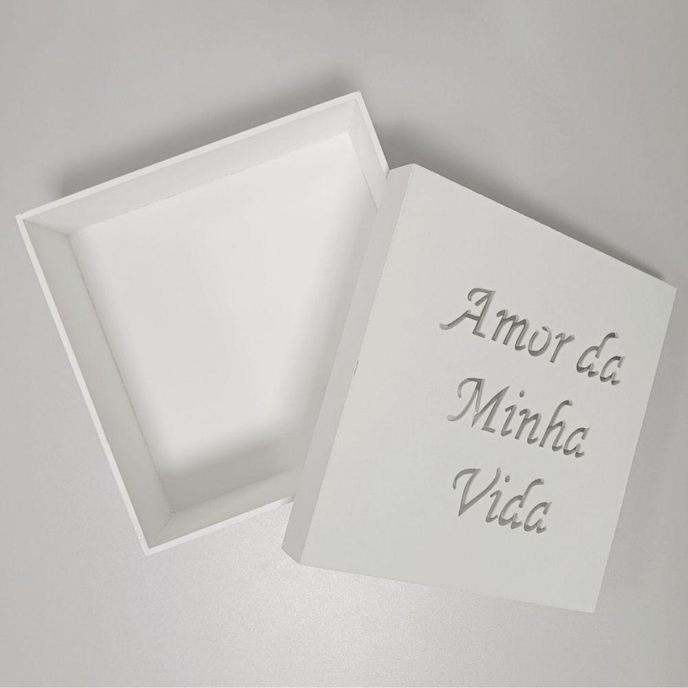 Caixas Personalizadas Brancas 100% Mdf (17x17x07) Amor Da Minha Vida - 2