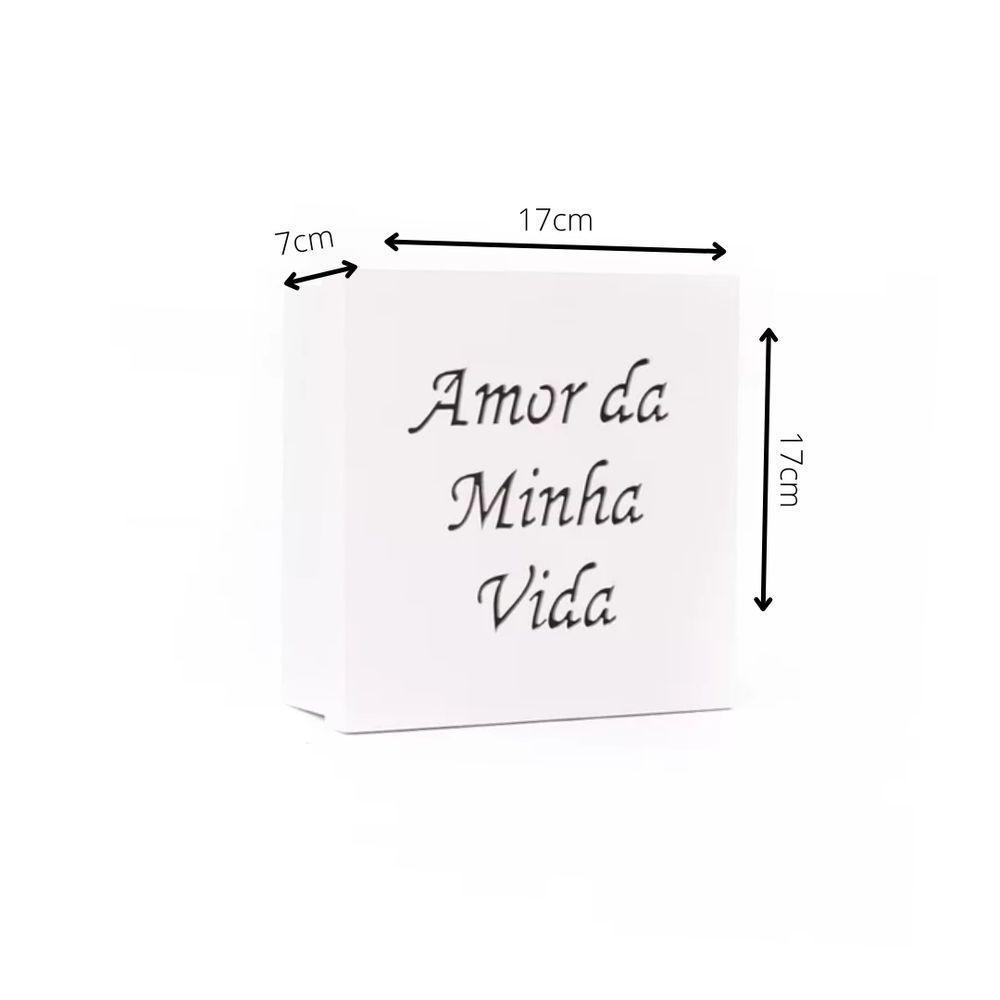 Caixas Personalizadas Brancas 100% Mdf (17x17x07) Amor Da Minha Vida - 4