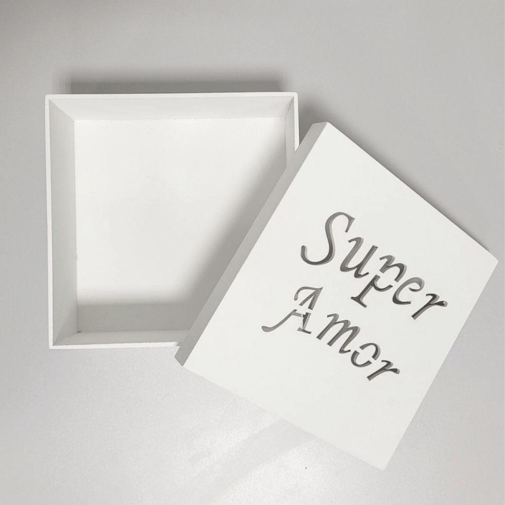 Caixas Personalizadas Brancas 100% Mdf (17x17x07) Super Amor - 2
