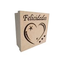 Caixas Personalizadas 100% Mdf Cru (17x17x07) Felicidades 1 - 1