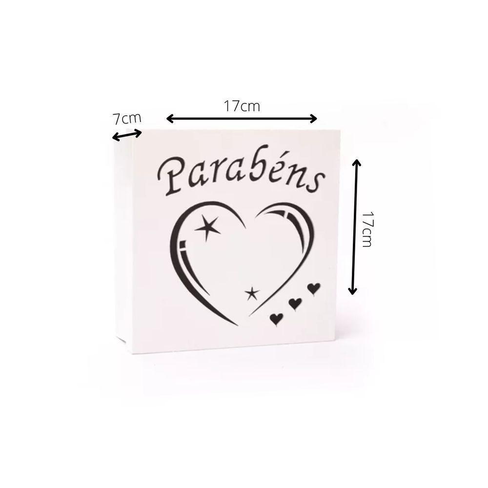 Caixas Personalizadas Brancas 100% Mdf (17x17x07) Parabéns 2 - 4