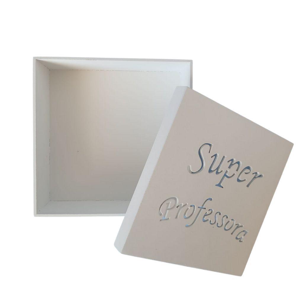 Caixas Personalizadas Brancas 100% Mdf (17x17x07) Super Professora - 2