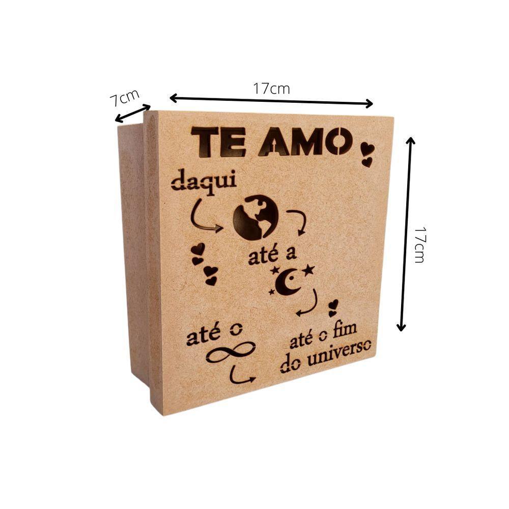 Caixas Personalizadas 100% Mdf Cru (17x17x07) Te Amo Daqui Até A Lua... - 4