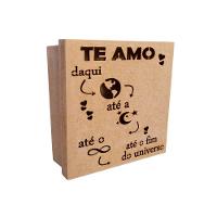 Caixas Personalizadas 100% Mdf Cru (17x17x07) Te Amo Daqui Até A Lua... - 1