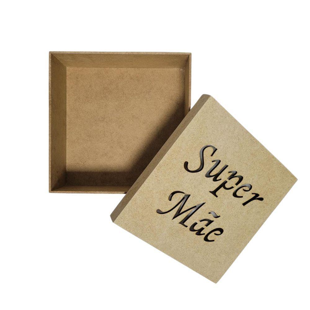 Caixas Personalizadas 100% Mdf Cru (17x17x07) Super Mãe - 2