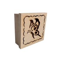 Caixas Personalizadas 100% Mdf Cru (17x17x07) Borboleta - 1
